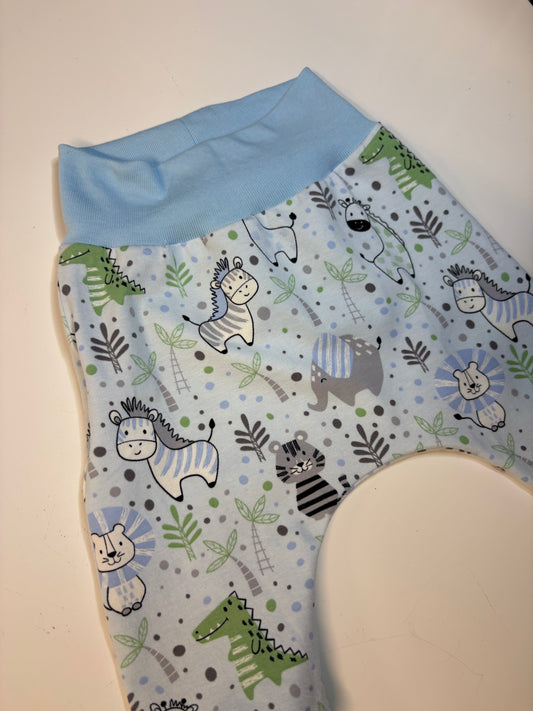 Light Blue Safari Animal Harems (0-3m)