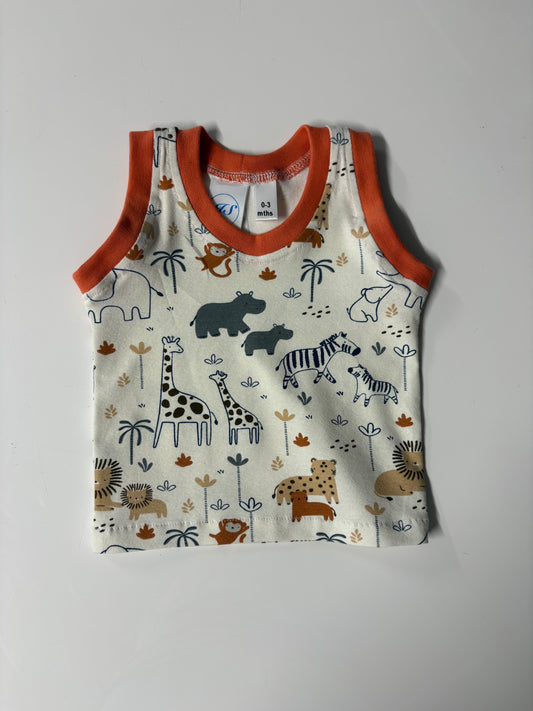Vest & Shorts Set in Cream Safari (0-3m)