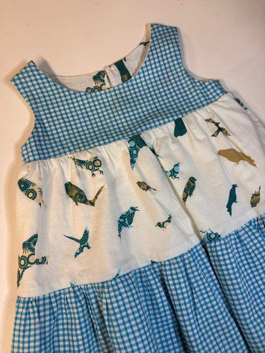 Blue Gingham Tiered Dress (12-18m)