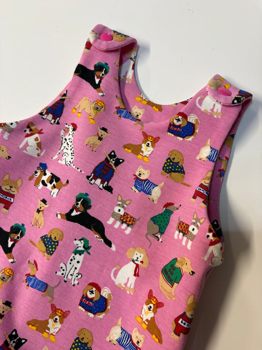 Pink French Dogs Romper (0-3m)