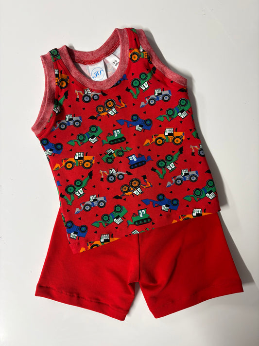 Vest & Shorts Set in Tractors (9-12m)