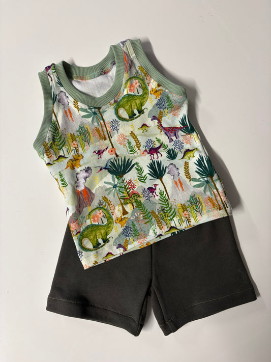 Vest & Shorts Set in Dino Park (6-9m)