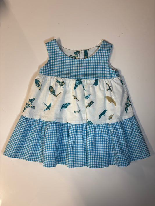 Blue Gingham Tiered Dress (12-18m)