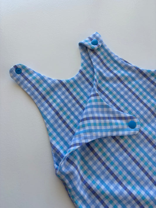 Blue Gingham Romper (0-3m)