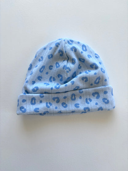 Blue Leopard Print Romper & Beanie Set (6-9m)